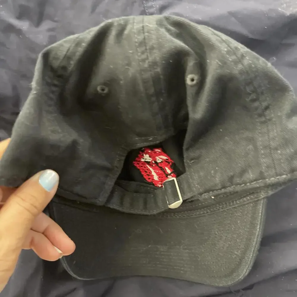 Smathers & Branson Hat Cap Men Black Needle Point Rolling Stones Hat‎ Cap H08